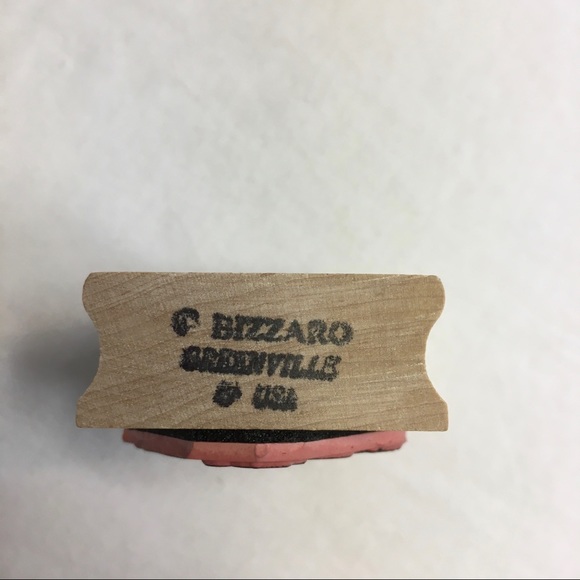 Bizzaro Baseball Slugger Wood and Rubber Stamp - Picture 3 of 3